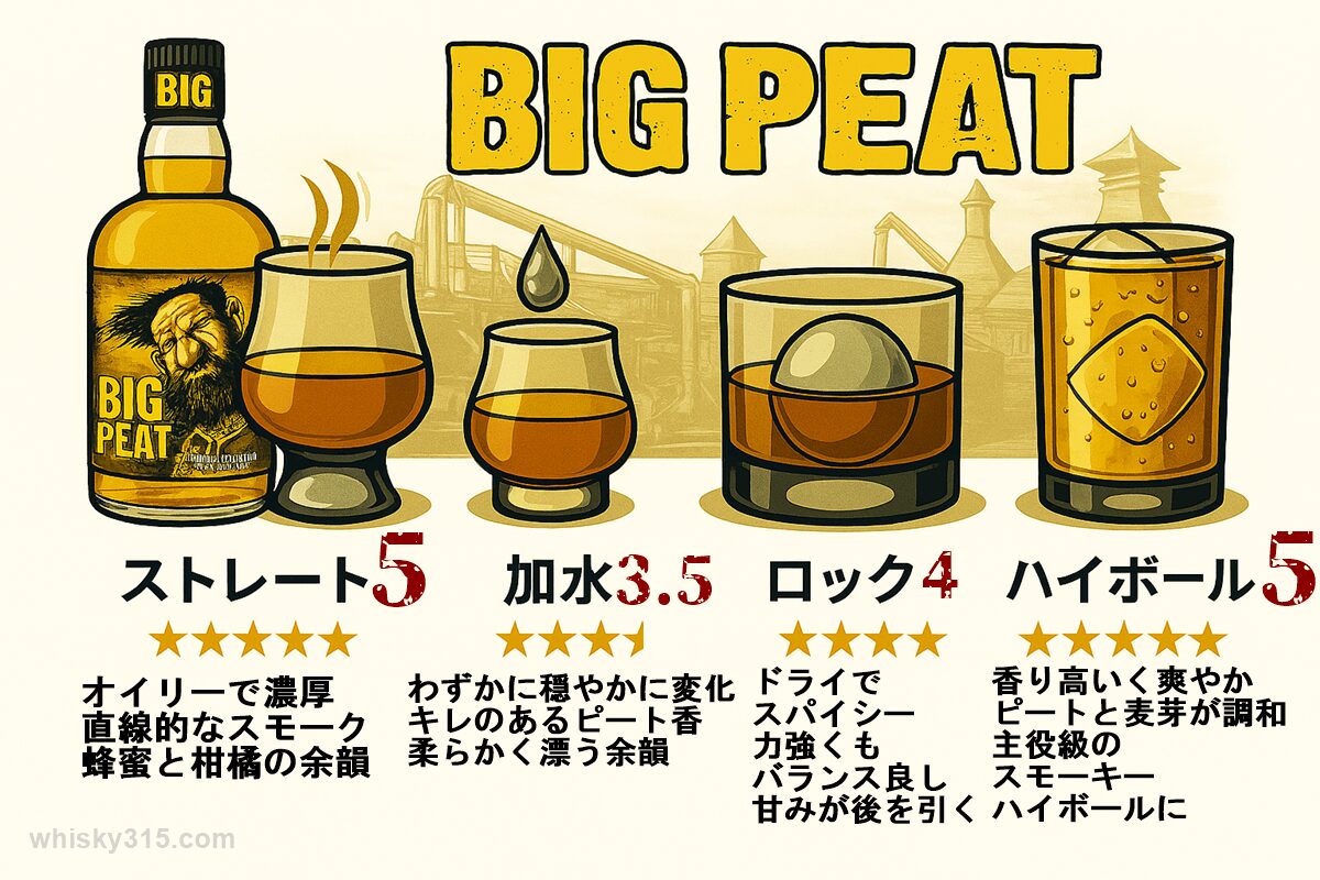 ビッグピートの飲み方の図解