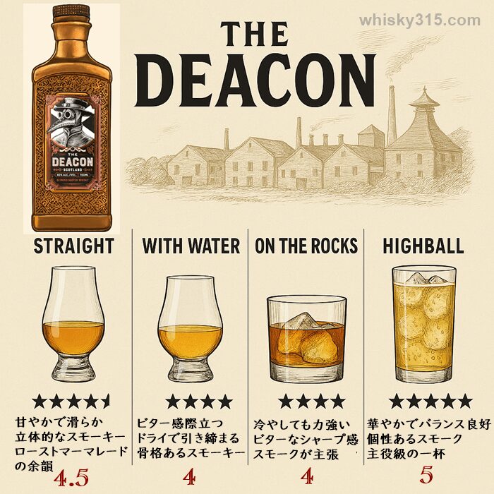 ウイスキー ディーコンのおすすめの飲み方を図解で解説